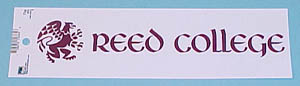 Reed Griffin Bumper Sticker, Maroon Text, 10.5"X3" (SKU 1025953517)