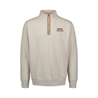 1/4 Zip Reed Embroidered Marled Oatmeal
